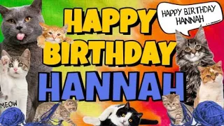 Happy Birthday Hannah! Crazy Cats Say Happy Birthday Hannah (Very Funny)