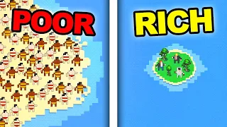 Small Rich Island vs Giant Wasteland In Worldbox