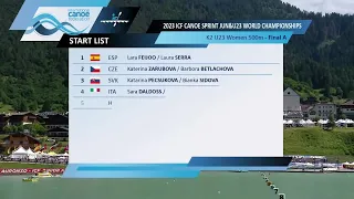 Women K2 U23 500m Final A / 2023 ICF Canoe-Kayak Sprint Junior & U23 World Championships Auronzo