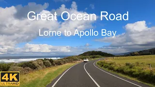 Driving Great Ocean Road | Lorne to Apollo Bay | Victoria Australia | 4K UHD