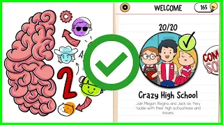 Crazy High School Brain Test 2 Tricky Stories | All Levels 1-20 Solution Walkthrough || Edge of Game