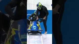 Did he forget his spikes? Olympic Bobsleigh fails!