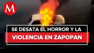 En Zapopan, criminales bloquean carreteras e incendian vehículos