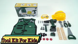 STEAM Life Kids Tool Set - Pretend Play Toy Tool Set for Toddlers Tool Vest, Hard Hat, Toy Tools