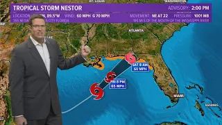 Tropics update: Tropical Storm Nestor aims for Gulf Coast landfall