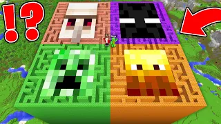 JJ and Mikey Found A TALLEST MAZE of MOBS : ENDERMAN vs GOLEM vs CREEPER in Minecraft Maizen!