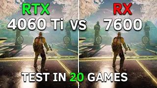 RX 7600 vs RTX 4060 Ti | Test In 20 Games at 1080p | 2023