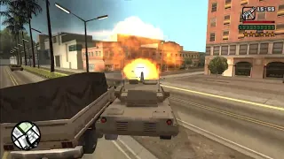 GTA San Andreas - CJ attacks with full force against military army - six stars