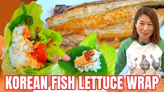If you LUV Korean-BBQ 🥬Wraps, you are going to 💚 Mackerel Lettuce Wrap!  [EASY Fish Recipe] [고등어구이]