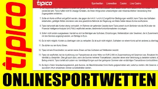 Tipico !!!  Statt Account zu verifizieren, soll Spieler zweites Konto registrieren