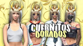 💛COMBINACIONES CON LOS CUERNITOS DORADOS | LUNA DORADA - FREE FIRE | Ania FF💛