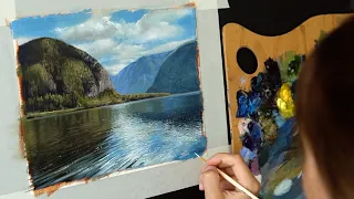 Масляная живопись для начинающих. Рисуем пейзаж  #6 Oil painting art tutorial