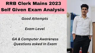 RRB Clerk Mains 2023 Self Given Exam Analysis | Good Attempt | Expected Cutoff #ibps #rrbclerk2023