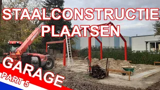 STEEL CONSTRUCTION INSTALLATION FOR DETACHED BARN | Building a new garage in my backyard | Part 5