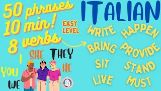 #8 Super easy Italian phrases series : 8 verbs + 6 Personal pronouns : A1 / A2