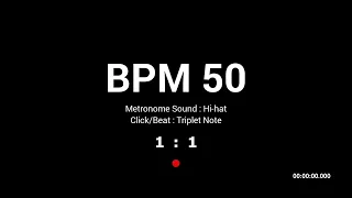 Metronome BPM 50 / Hi-hat / Triplet