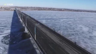 Антоновский мост зимой (Херсон) Аэросъемка