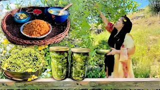 Enjoy cooking in the village | cooking bulgur |Making Pickles |pistacia atlantica fruit