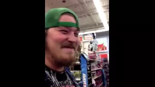 Guy Picks Up Kids' Guitar In Walmart And Shreds it!