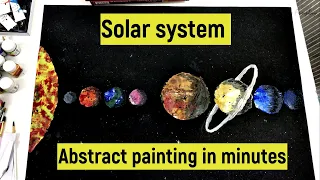 Easy Solar system painting | Abstract art | Solar system | Easy painting