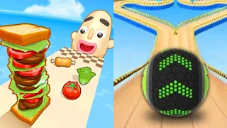 Sandwich Runner vs Going Balls - All Level Gameplay Android,iOS - NEW MOD APK MEGA UPDATE GAMEPLAY