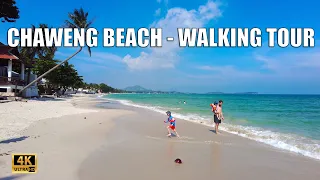 4K Koh Samui Chaweng beach - Walking tour with Tourists | Streets of Thailand 2021