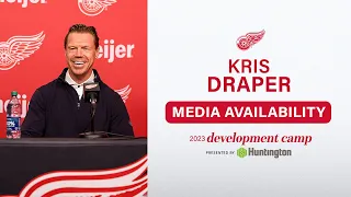 Kris Draper speaks with the media following the final day of Detroit Red Wings development camp