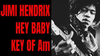 Hey Baby Jam Jimi Hendrix Style Guitar Backing Track (A Minor)