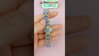 How to Make Elegant Blue Crystal Beaded Bracelet💎 #shorts  #diy #handmade #jewelrymaking