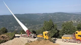 Transporting 60M Length Wind Turbine Blade With Blade Lift Part 1 - Poultidis SA