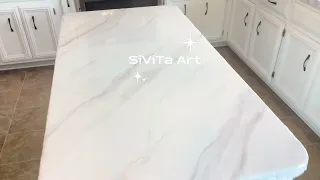 White Pearl Epoxy Countertop with Diamond Dust