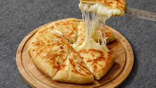 Potato cheese bread baked in a frying pan. No oven. No yeast. No eggs