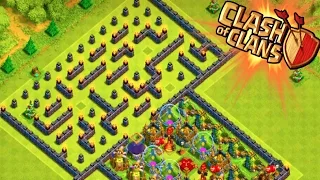 "THE MAZE BASE!" - Clash of Clans - WEIRD TROLL BASE! Trolling Noobs in the Maze!
