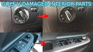 Replacing Old Damaged Interior Parts Volkswagen Golf V from AliExpress - How to Restore Look for 30$