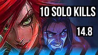 KATARINA vs SYLAS (MID) | 10 solo kills, 1100+ games, 18/3/2, Godlike | KR Master | 14.8