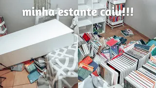 minha estante caiu + nova organização