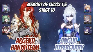 Argenti x Hanya & Jingliu Hypercarry w/ Lynx Memory of Chaos Stage 10 (3 Stars) | Honkai Star Rail