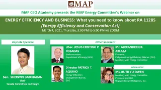 MAP Webinar on ENERGY EFFICIENCY AND BUSINESS:What you need to know about RA 11285