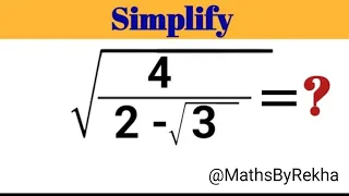 A nice Square roots Solution | Square roots problem solve | Math tricks | tricks | Simplify |