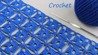 УЗОР без отрыва нити!!!  ВЯЗАНИЕ КРЮЧКОМ для начинающих EASY Beautiful Pattern Crochet for beginners