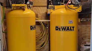 Running 2 air compressors together Dewalt 60 gallons
