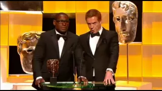 Damian Lewis and David Harewood presenting at the BAFTA TV Awards (12 May 2013)