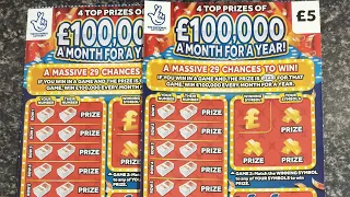 New £100,000 a month for a year scratch cards £10 in play