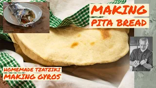 Making Pita Bread - Smoked Lamb Gyros with Homemade Tzatziki