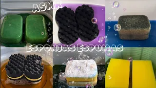 ASMR Compilation Satisfying Sponges Squeezing 🧽💕🧼 (11 Vídeos) Apertando Esponjas