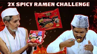 Villagers Try Spicy Ramen Noodles ! Tribal People Try Spicy Korean Noodles For The First Time