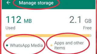 WhatsApp manage storage settings