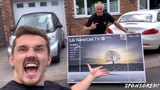SURPRISING MY DAD WITH A 65” 4K TV!!!
