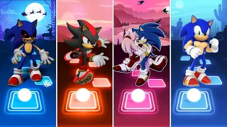 Shadow Sonic 🆚 Sonic Exe 🆚 Muscular Sonic 🆚 Sonic love Amy Rose | Tiles Hop EDM Rush