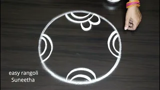 Color kolam rangoli designs for Sri Rama Navami || Simple Freehand muggulu